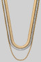 Triple Different Chain Layered Necklace