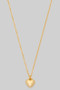 18K Gold Filled Puff Heart Charm Pendant Necklace