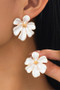 Lavish Lacquered Flower Post Earrings