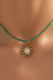 Beaded Necklace With Sun Moon And Star Pendant
