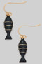 Enamel Fish Fish Hook Earrings