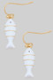 Enamel Fish Fish Hook Earrings