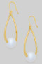 Ellipsis Twist Drop Earrings With Pearl