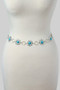Flower Link Chain Belt With Turquoise Stones
