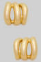 Dainty Triple Scoop Brass Hoops