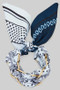 Two Tone Bandana Wrap Bracelet W Chain Detail