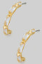 Cz Baguette Three Quarter Inch Brass Hoops