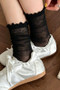 Sheer Sectioned Ruffle Top Socks