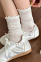 Sheer Sectioned Ruffle Top Socks