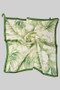Green Floral Pattern Silky Square Scarf