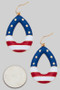 Usa Enamel Teardrop Fish Hook Earrings