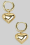 Puff Heart Charm Huggies