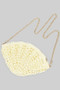 Raffia Shell Purse With Shoulder Chain