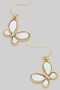 Pearly Butterfly Rope Fish Hook Earrings