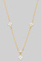 Brass Cz Flower Charm Necklace