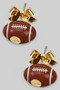 Lovely Bow Post Earrings With Dangling Football