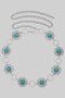 Flower Link Chain Belt With Turquoise Stones