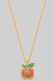 14K Gold Dipped Cz Pave Apple Necklace