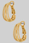 Textured Triple Stack Three Quarter Inch Hoops