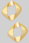 Brass Folded Edge Drop Earrings