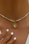 Beaded Necklace With Sun Moon And Star Pendant