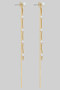 Pearl Stud Jacket Earrings With Chain And Pearl Dangle