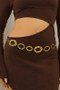 Hammered Oval Cut Out Link Chain Belt