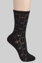 Sheer Calf Length Bow Pattern Socks