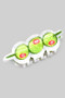 Marbled Acrylic Three Olive Hair Clip