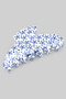 Blue Starfish Print Acrylic Hair Clip
