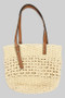 Raffia Paper Woven Bag With Zipper And Inside Pouch