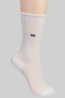 Frilly Opening Bow Emroidered Calf Socks