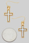 Pearly Cross Rope Fish Hook Earrings