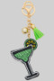 Rhinestone Lime Margarita Keychain Bag Charm