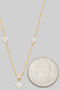 Brass Cz Flower Charm Necklace