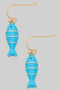 Enamel Fish Fish Hook Earrings