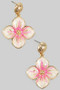 Textured Post With Lacquered Flower Earrings