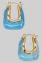 Rectangular Acrylic Resin Hoop Earrings
