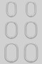 Stainless Steel Three Pair Oval Hoop Set