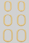 Stainless Steel Three Pair Oval Hoop Set