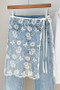 Embroidered Round Flower Print Sheer Hip Wrap