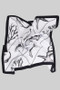 Sea Life Motif Silky Square Scarf