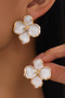 Lavish Lacquered Flower Post Earrings