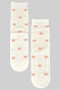 Scalloped Bow Print Socks