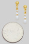 Brass Ball Studs With Dangling Cz And Pearl