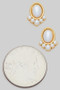 Oval Pearl Post Earrings With Pearl Detail