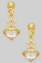 Brass Ball Studs With Star And Cz Planet