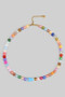 Multi Stone Bead Necklace With Ceramic Fish