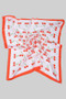 Adorable Cherry Print Silky Square Scarf