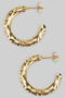 Stainless Steel Star Textured Hoops